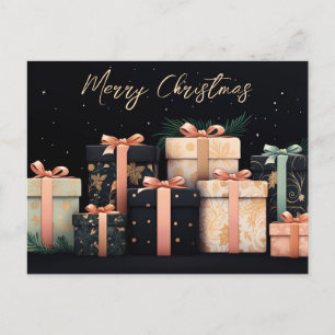 Festliche und elegante Weihnachtskarte Postkarte