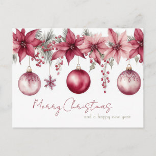 Festliche und elegante Weihnachtspostkarte Postkarte