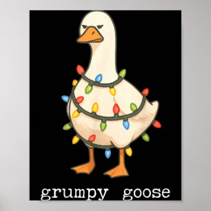 Festliche und fröhliche Gans Santa Hut Weihnachten Poster