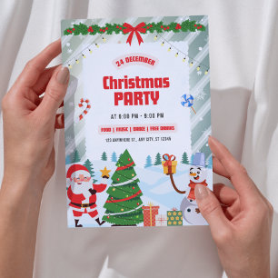 Festliche und lustige Weihnachtsfeier-Einladung mi Einladung