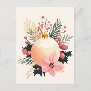 Festliche und niedliche Weihnachtsgrüße Postkarte