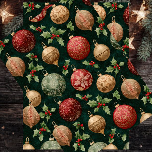 Festliche und Vintage-Style-Weihnachtskugeln Stech Seidenpapier
