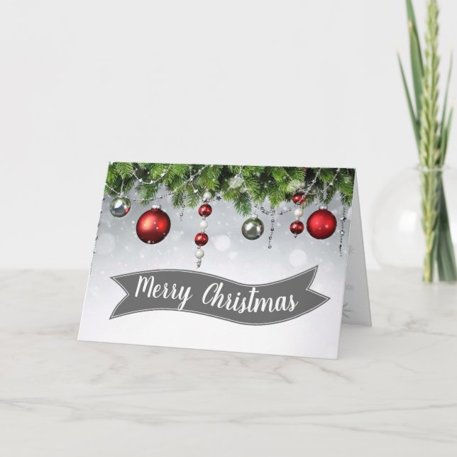 Festliche Verzierungs-Weihnachtskarte Feiertagskarte (Vorderseite)