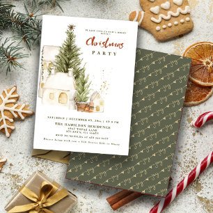 Festliche Vintage-Boho-Weihnachtsfeier Einladung