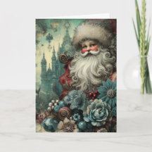 Festliche Vintage-inspirierte florale Santa-Weihna
