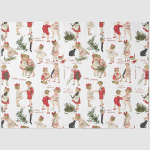 Festliche Vintage Kinder & Weihnachtsgrüße Seidenpapier