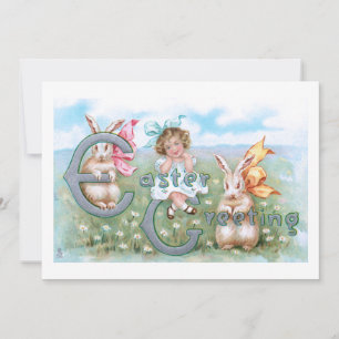 Festliche Vintage Osterbünen, Kinder & Gruß Feiertagskarte