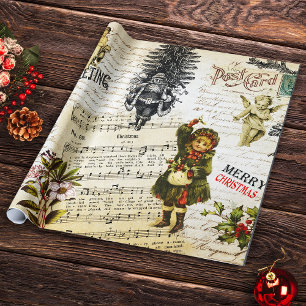 Festliche Vintage Viktorianische Weihnachten Geschenkpapier