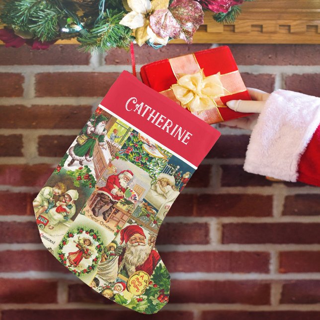 Festliche Vintage Viktorianische Weihnachtsfeier Kleiner Weihnachtsstrumpf (https://pixabay.com/photos/santas-arm-christmas-stocking-gift-1906512/)