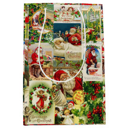 Festliche Vintage Viktorianische Weihnachtsfeier Mittlere Geschenktüte