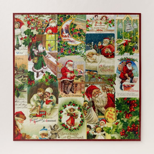 Festliche Vintage Viktorianische Weihnachtsfeier Puzzle (Vertikal)
