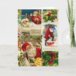 Festliche Vintage Viktorianische Weihnachtsspielze Karte