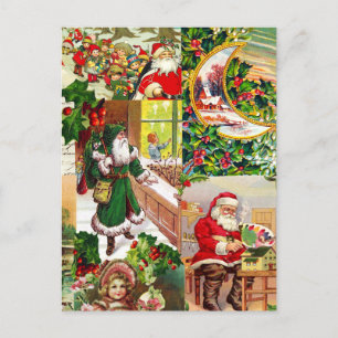 Festliche Vintage Viktorianische Weihnachtsspielze Postkarte