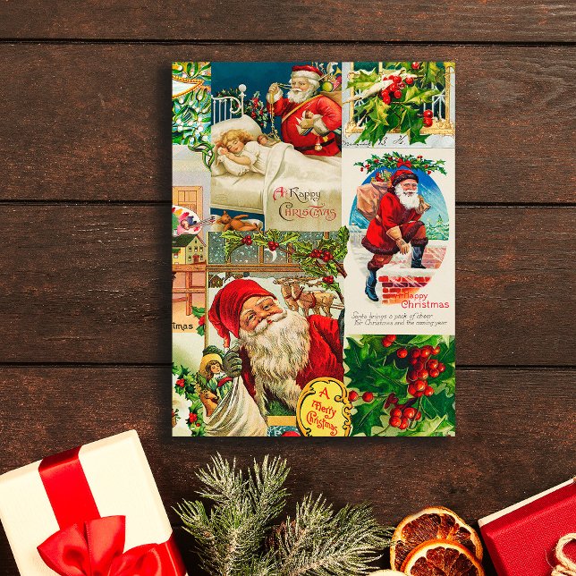 Festliche Vintage Viktorianische Weihnachtsspielze Postkarte (Von Creator hochgeladen)