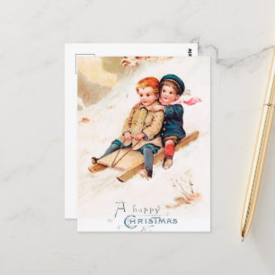 festliche vintage Weihnachten Kinder Feiertag Postkarte