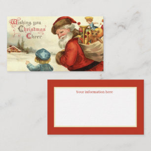 festliche vintage Weihnachten Santa füge Informati Visitenkarte