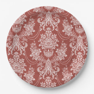 Festliche Vintage-Weihnachtsfeier Pappteller