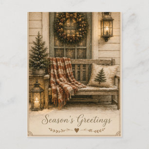 Festliche Vintage-Weihnachtsgrußkarte Postkarte
