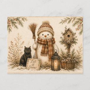 Festliche Vintage-Weihnachtsgrußkarte Postkarte
