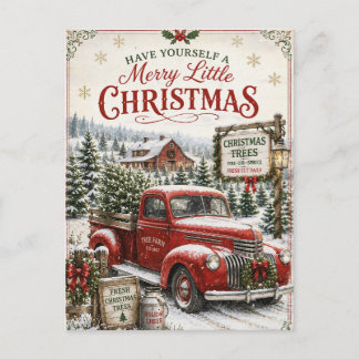 Festliche Vintage-Weihnachtsgrußkarte Postkarte