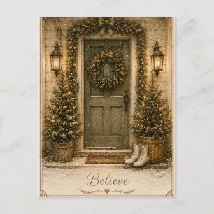 Festliche Vintage-Weihnachtsgrußkarte Postkarte