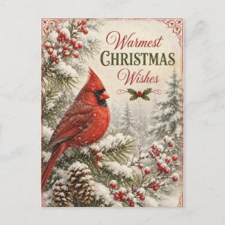 Festliche Vintage-Weihnachtsgrußkarte Postkarte