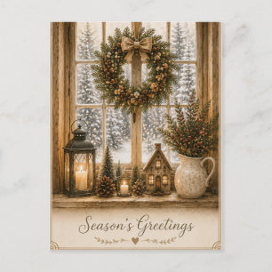 Festliche Vintage-Weihnachtsgrußkarte Postkarte