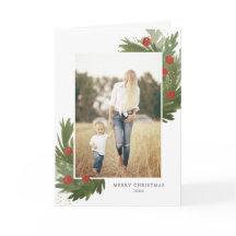 Festliche Wasserfarbe - Weihnachts-Foto-Grußkarte