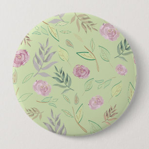 Festliche Wasserfarben-Blumen 4 Button