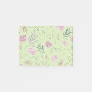 Festliche Wasserfarben-Blumen 4 Post-it Klebezettel