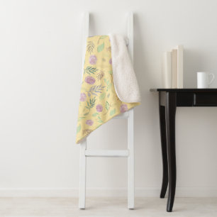 Festliche Wasserfarbenblumen 2 Sherpadecke