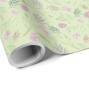 Festliche Wasserfarbenblumen 4 Geschenkpapier