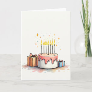 Festliche Watercolor-Geschenkkarte Karte