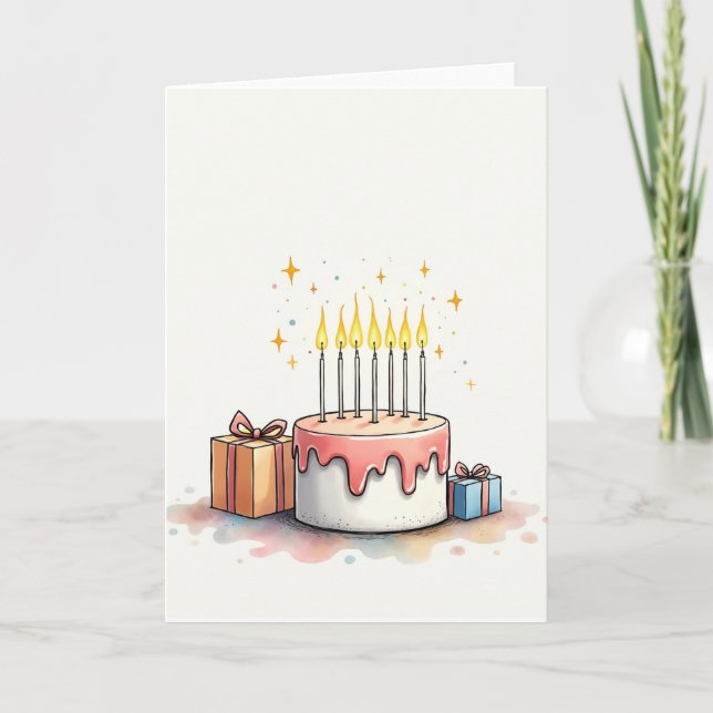 Festliche Watercolor-Geschenkkarte Karte (Vorderseite)