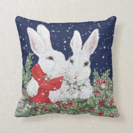 Festliche Weihnachten Bunny Rabbit Art Winterurlau Kissen