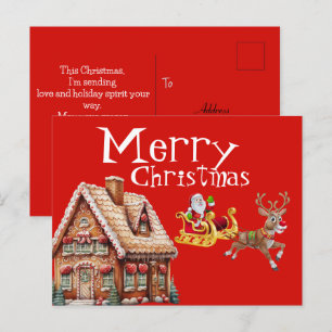 Festliche Weihnachten mit dem Weihnachtsmann und R Postkarte