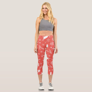 Festliche Weihnachten Nahtloses Muster Capri Leggings