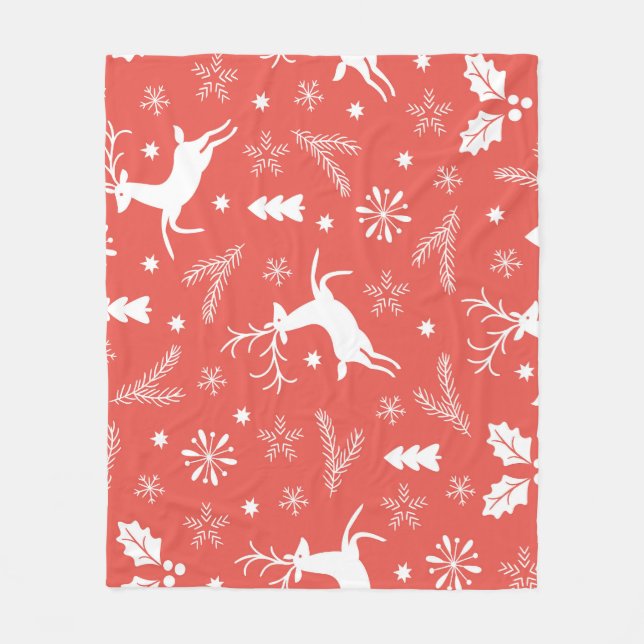 Festliche Weihnachten Nahtloses Muster Fleecedecke (Vorderseite)