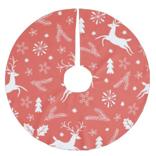 Festliche Weihnachten Nahtloses Muster Polyester Weihnachtsbaumdecke