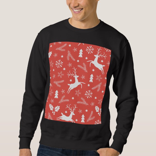 Festliche Weihnachten Nahtloses Muster Sweatshirt (Vorderseite)