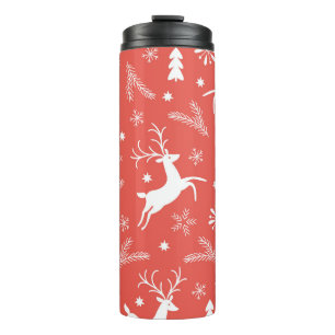 Festliche Weihnachten Nahtloses Muster Thermosbecher