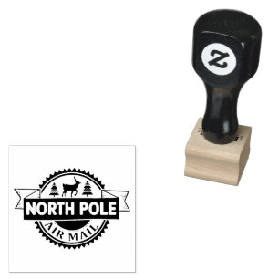 Festliche Weihnachten Nordpol Luftpost Gummistempel