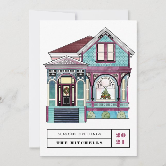 Festliche Weihnachten Viktorianische Zuhause Aquam (Vorderseite)