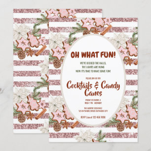 Festliche Weihnachten Wasserfarbe Cocktail Party I Einladung