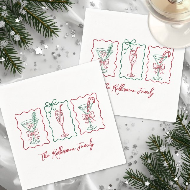 Festliche Weihnachts-Cocktailparty Serviette (Festive Christmas Cocktail Party Napkins)