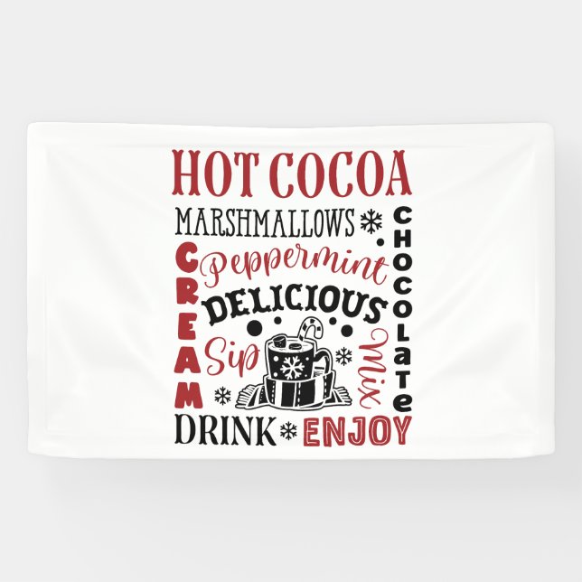 Festliche Weihnachts-Hot-Kakao-Bar Banner (Horizontal)