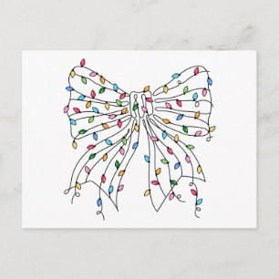 Festliche Weihnachts-Schleifenlichter Postkarte