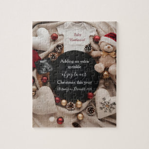 Festliche Weihnachts-Schwangerschaftsankündigung Puzzle
