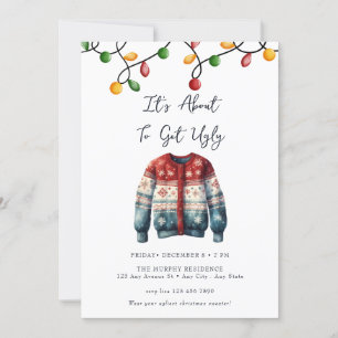 Festliche Weihnachts-Watercolor-Cocktailparty Einladung