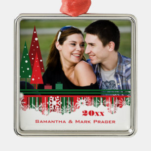 Festliche Weihnachtsbaum-Feiertags-Fotoverzierung Ornament Aus Metall